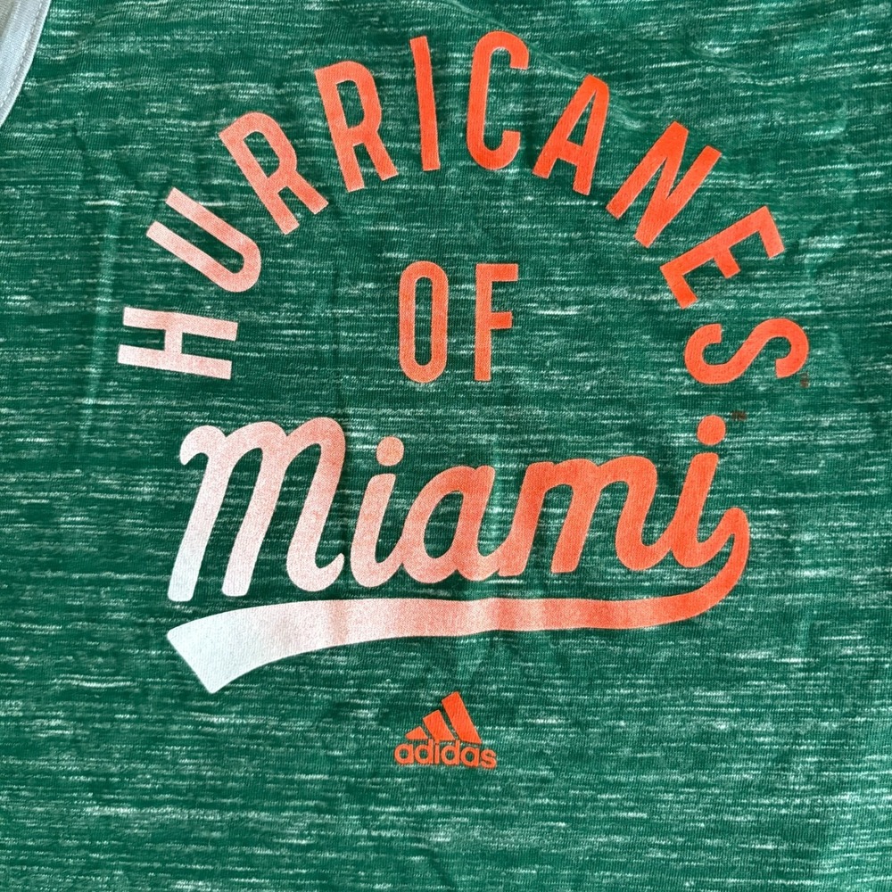Adidas Miami Hurricanes Women's Green Sleeveless Tank Top Size S - Picture 4 of 9